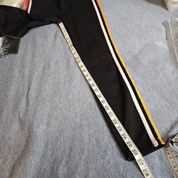 Pacsun Black High-rise Ankle Jeggings Stripe Down The Legs Skinny Size 25 - Picture 9 of 9